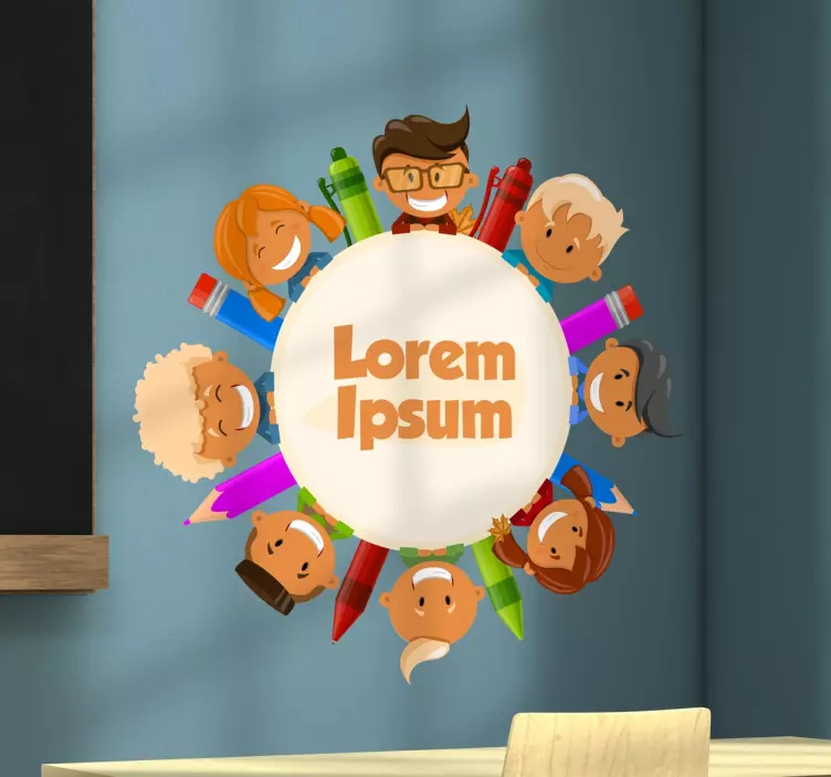Lorem Ipsum circle educational wall sticker - TenStickers