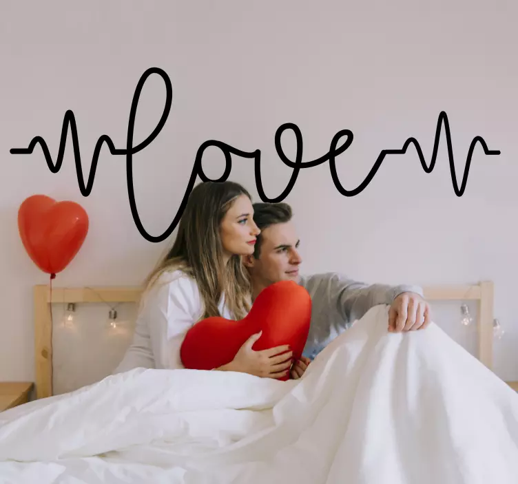 Love heart beat love sticker - TenStickers