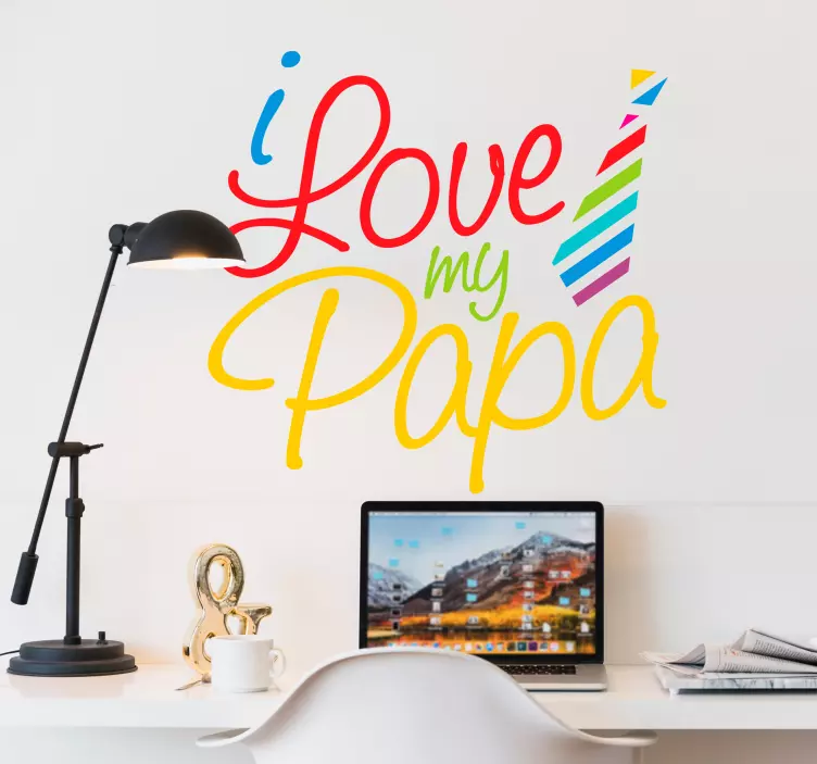 Love my papa wall sticker - TenStickers