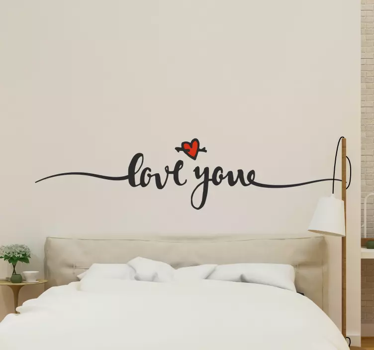 Love You Headboard Sticker - TenStickers
