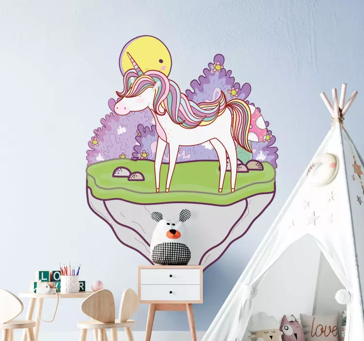 Magical Unicorn Scene pet sticker - TenStickers