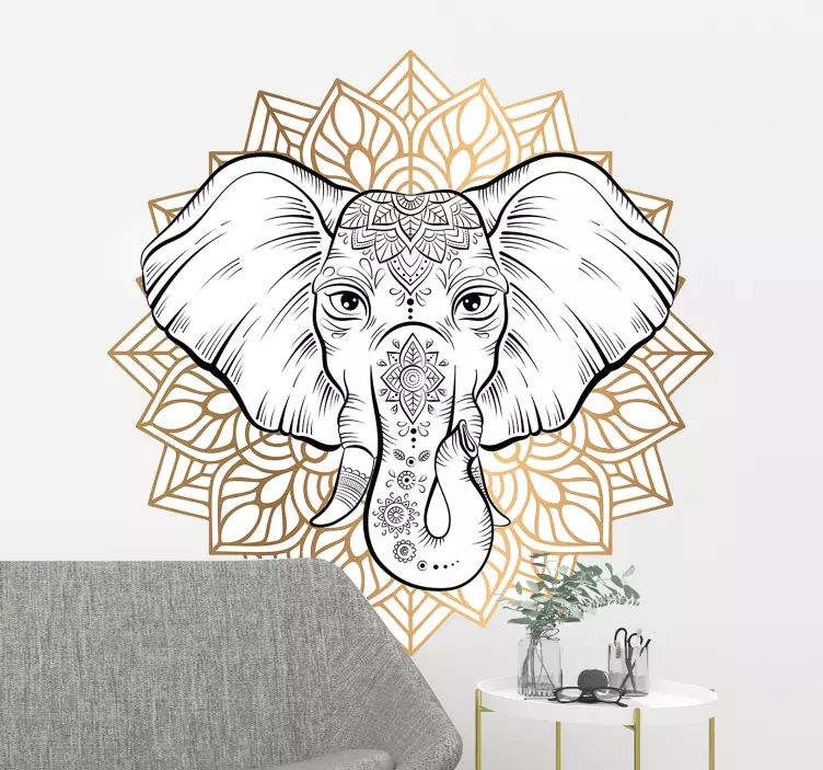 Mandala elephant wild animal sticker - TenStickers