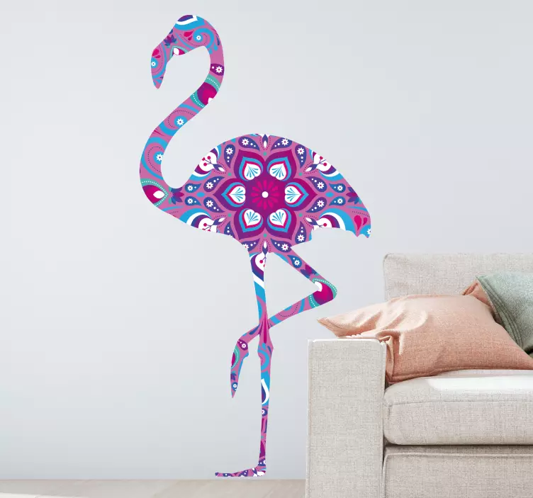 Mandala Flamingo Wall Sticker - TenStickers