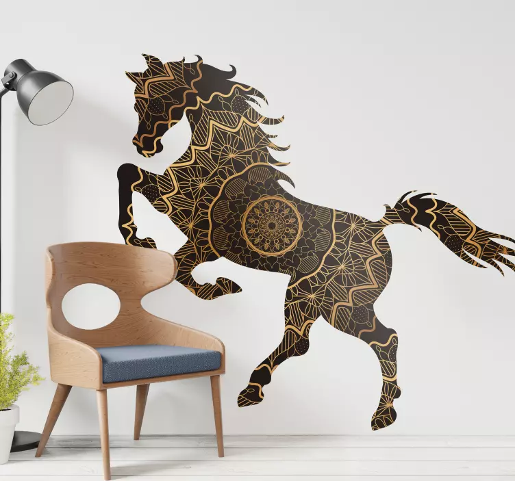 Mandala style horse farm animal wall decal - TenStickers