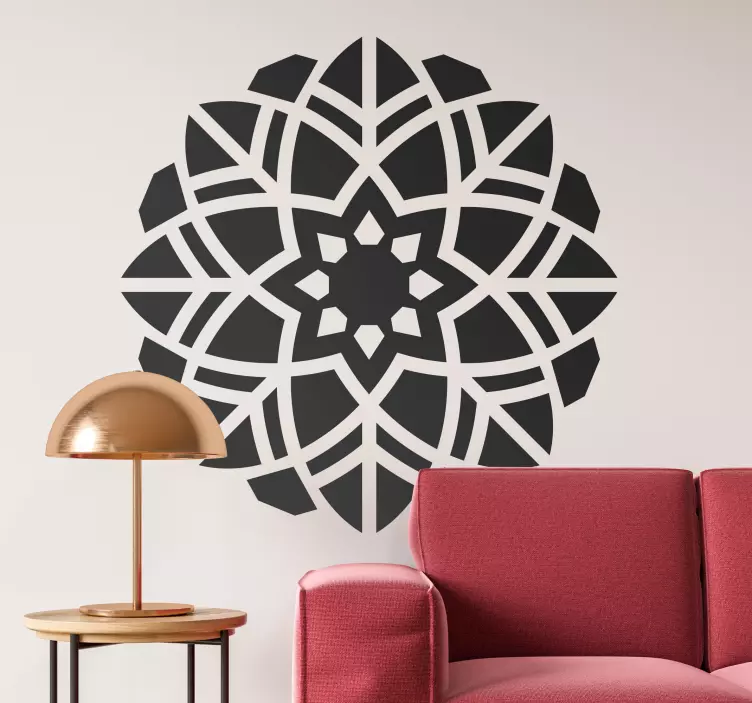 Mandala with jewell floral wall sticker - TenStickers