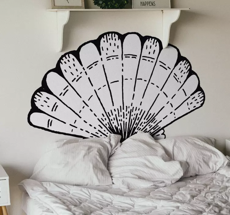 Marine life and seashells headboard sticker - TenStickers