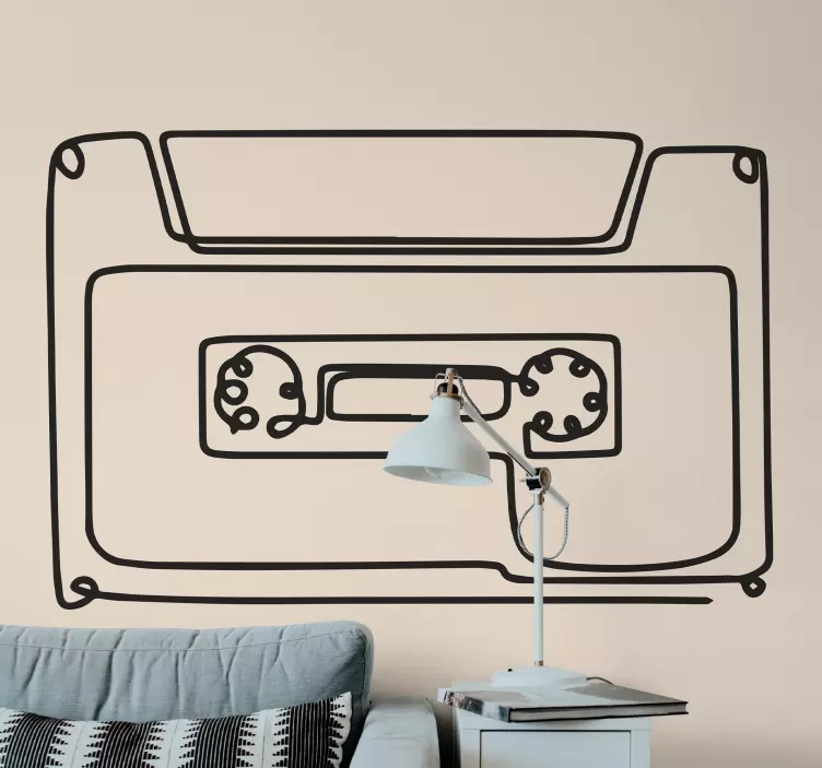 Minimalist Cassette musical sticker - TenStickers