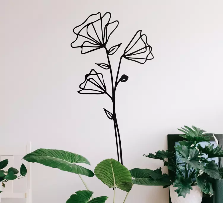 Minimalist dried flower wall sticker - TenStickers