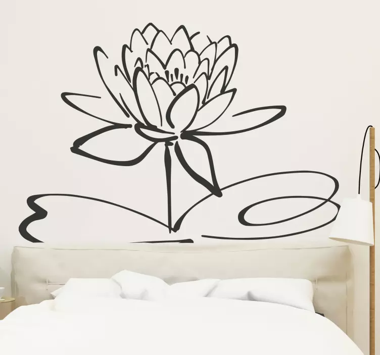 Minimalist Lotus flower wall sticker - TenStickers
