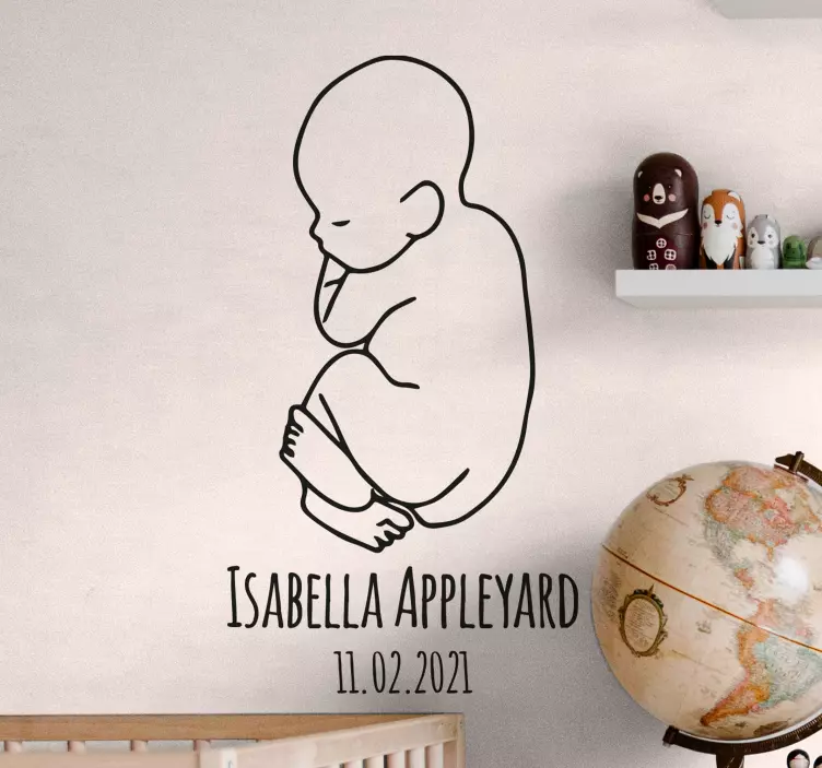 Minimalist Personalised Baby people sticker - TenStickers