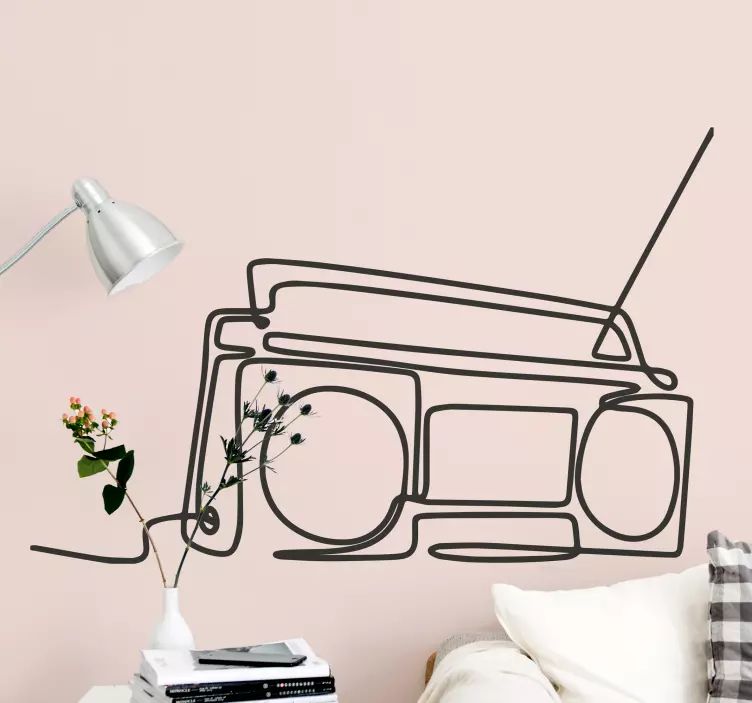 Hand drawn radio musical wall decal - TenStickers