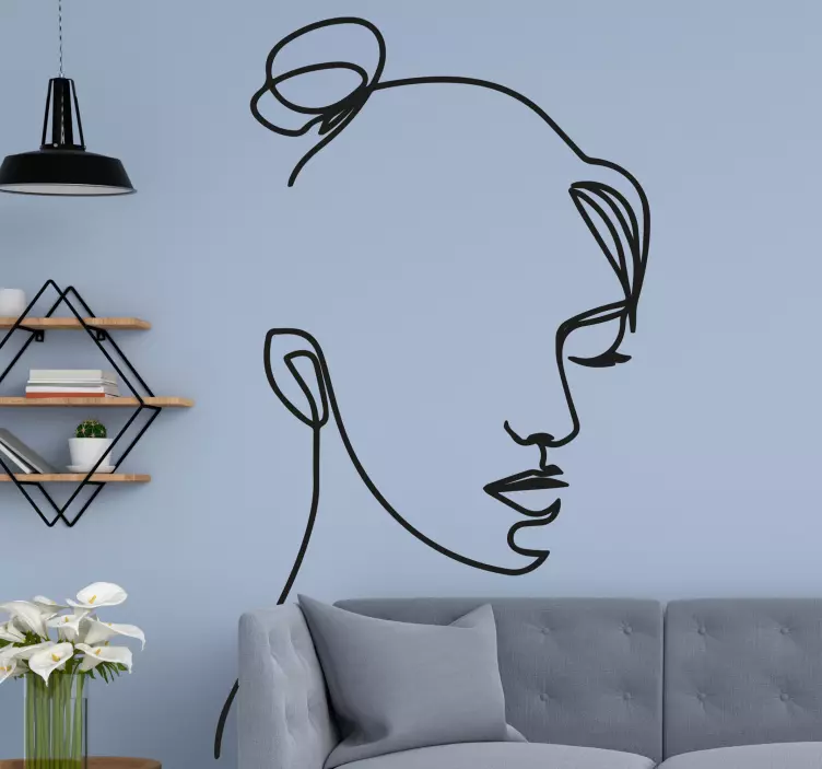 Minimalist Woman Hair Bun people decal - TenStickers