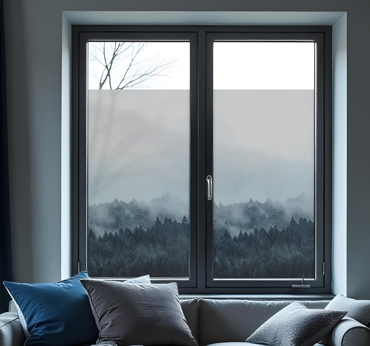 misty forest window sticker - TenStickers