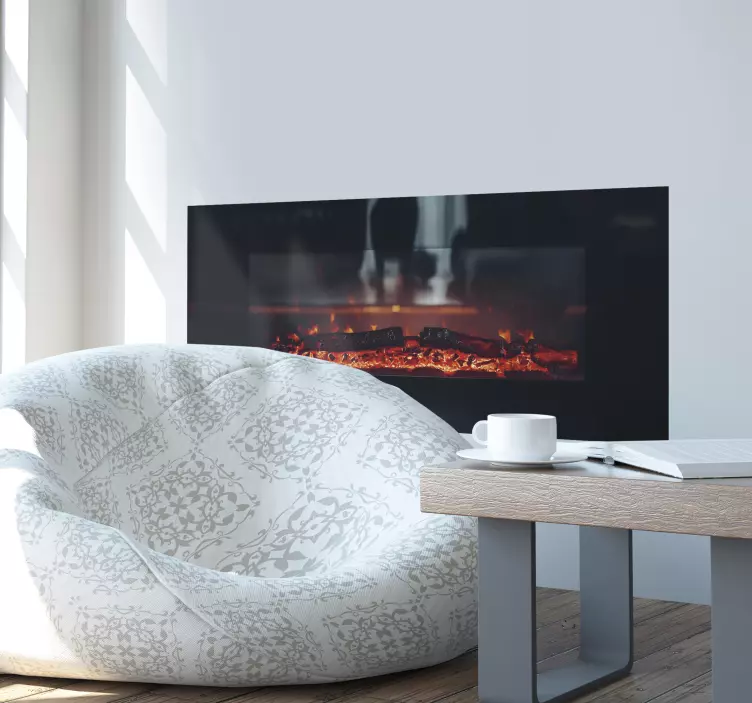 Modern Electric Fireplace living room wall sticker - TenStickers
