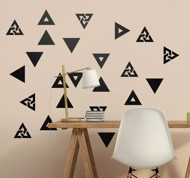 Modern triangle set wall sticker - TenStickers