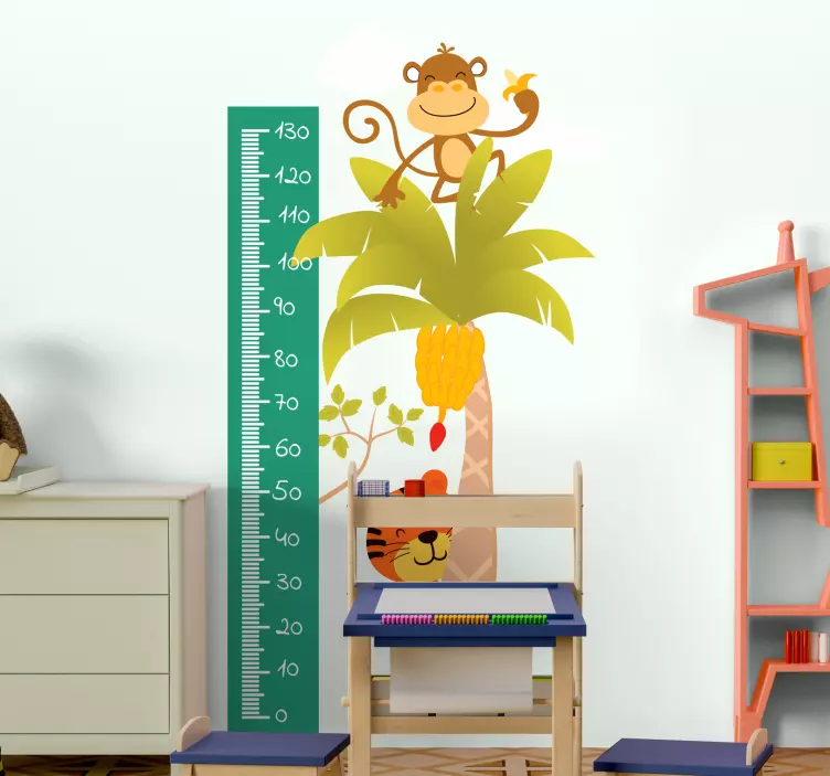 Monkey Growth Chart height scale sticker - TenStickers