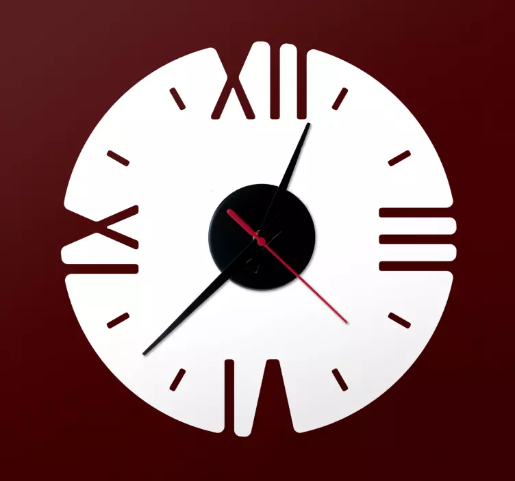 Monocolor modern style wall clock sticker - TenStickers