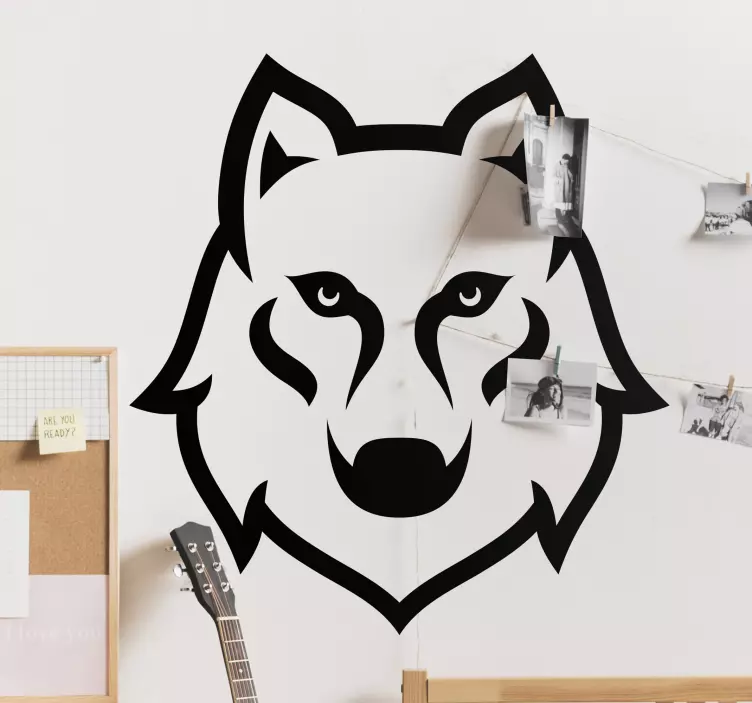 Monocolor wolf head vector wild animal decal - TenStickers