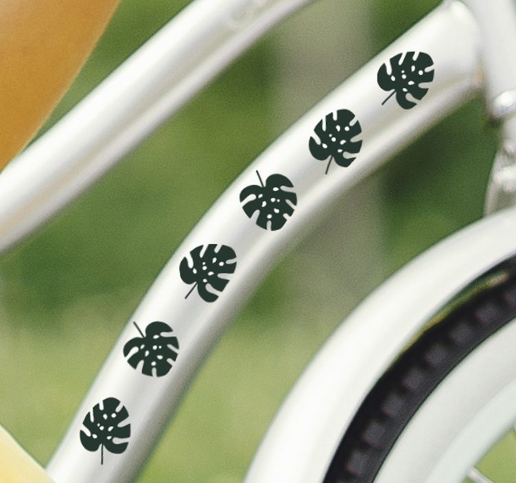 Monstera leaves bike bike sticker - TenStickers