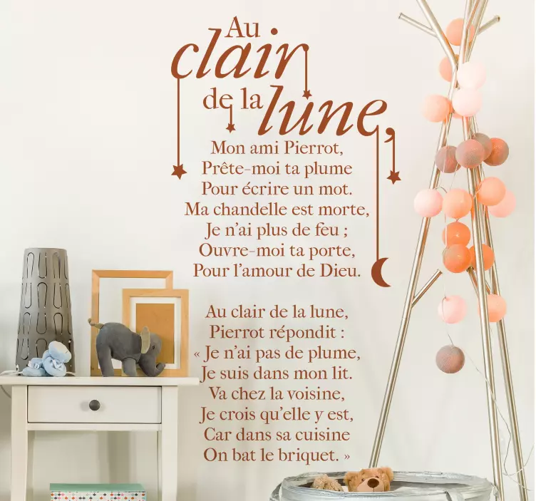 moonlight song lyric wall sticker - TenStickers