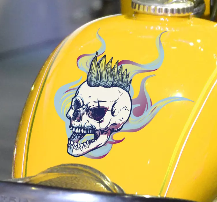 Motorcycle flame skull  Motorcycle Decal - TenStickers