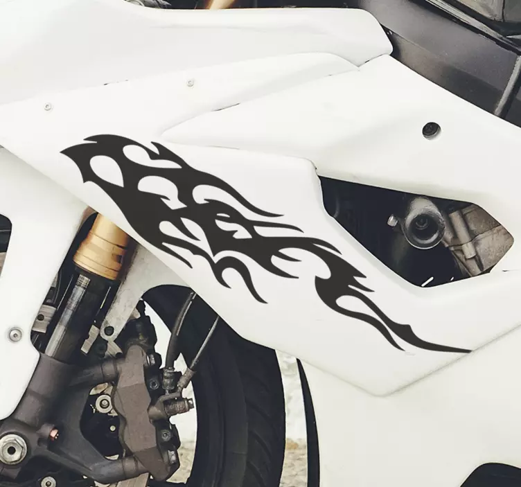 Motorcycle with flames Motorcycle Decal - TenStickers