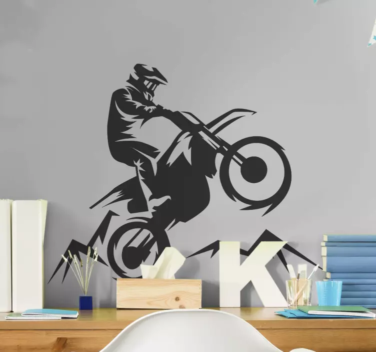 Motorcyclist motorbike sticker - TenStickers