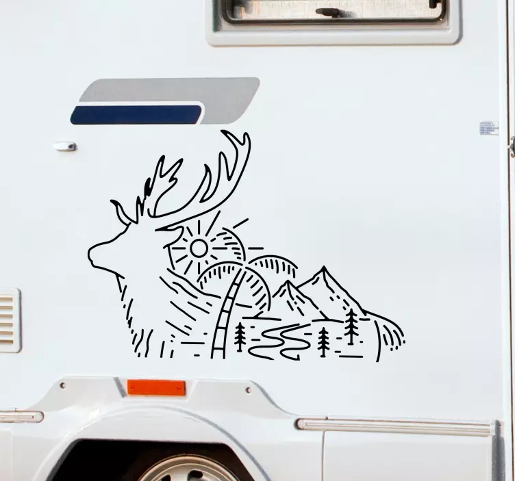 Motorhome geometric elk forest Caravan stickers - TenStickers
