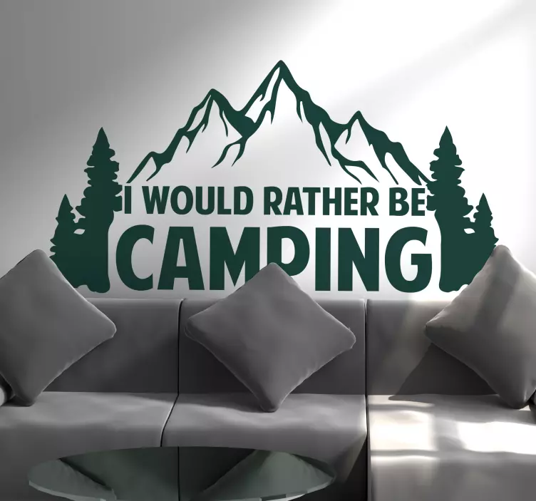 Mountain Camping Quote location sticker - TenStickers