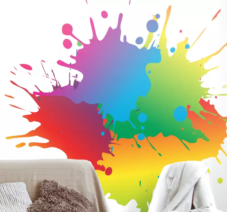 Multi colors splash abstract wall sticker - TenStickers