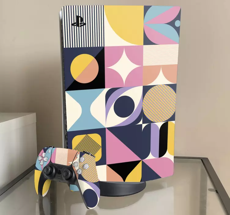 Multi figures painting geometric art PS5 decal - TenStickers