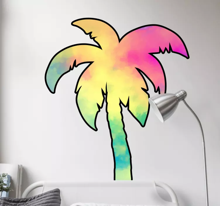 Multicolor palm Teenage Wall decals - TenStickers