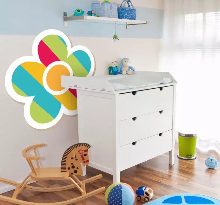 Multicoloured Daisy Kids Sticker - TenStickers