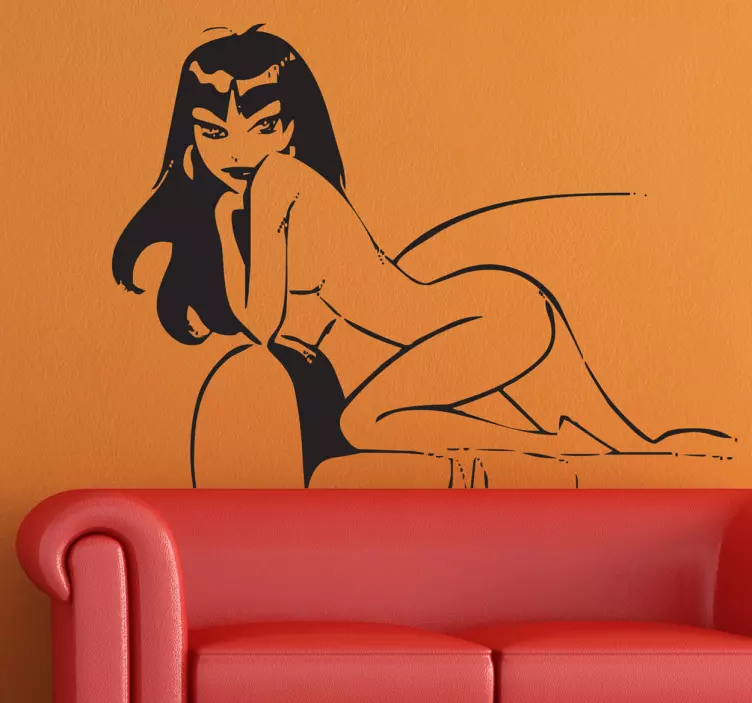 Naked Girl on Sofa Sticker - TenStickers