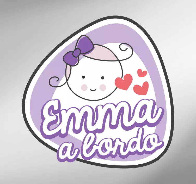name baby on board sticker - TenStickers