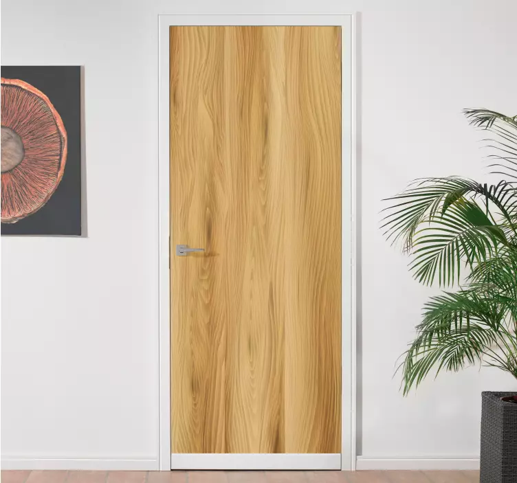 Natural Wood Texture door sticker - TenStickers
