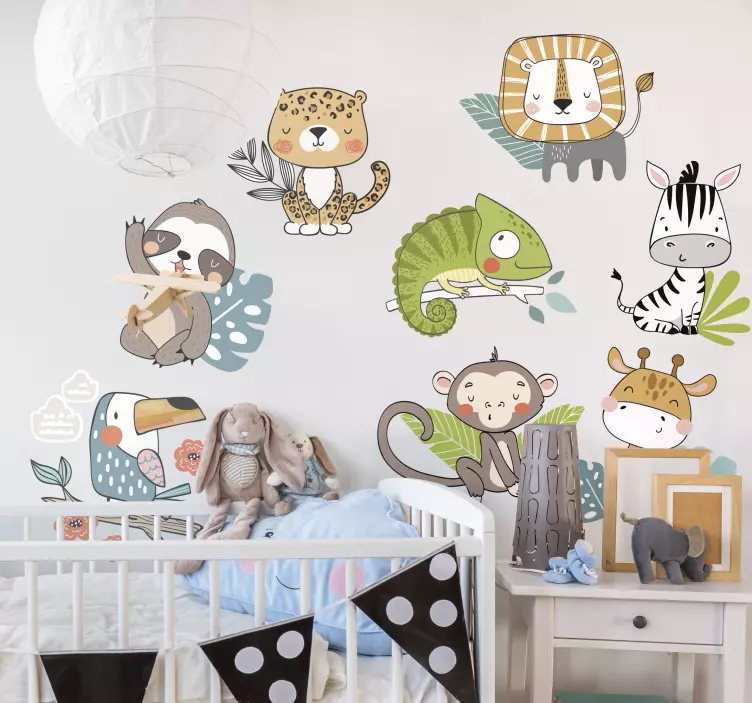 Nordic jungle animals wild animal decal - TenStickers