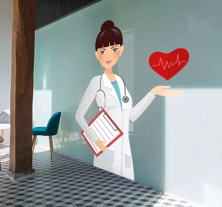 Nurse Illustration Wall Sticker - TenStickers