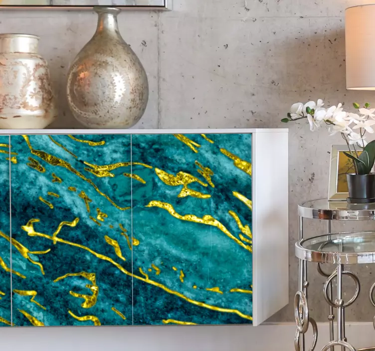 Object sticker elegant aqua texture - TenStickers