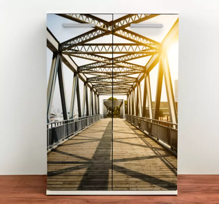 Old bridge wardrobe 3d effect furniture sticker - TenStickers