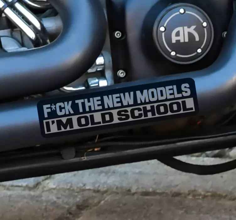 Old school bikes motorbike text sticker - TenStickers