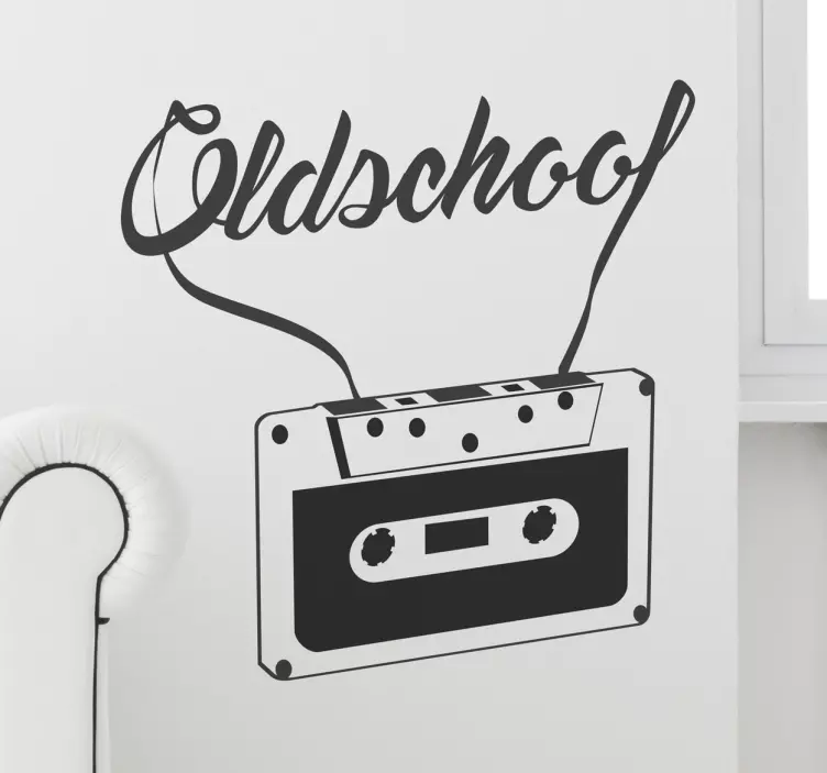 Old School Cassette Wall Sticker - TenStickers