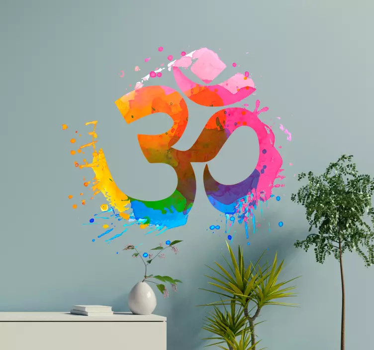 Om yoga wall vinyl sticker - TenStickers