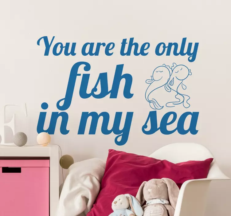 Only Fish Love Wall Sticker - TenStickers