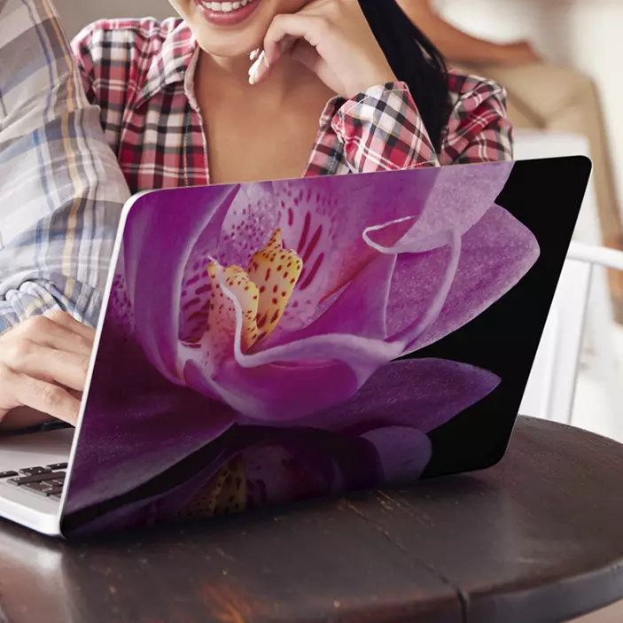 Orchid flowers laptop sticker - TenStickers