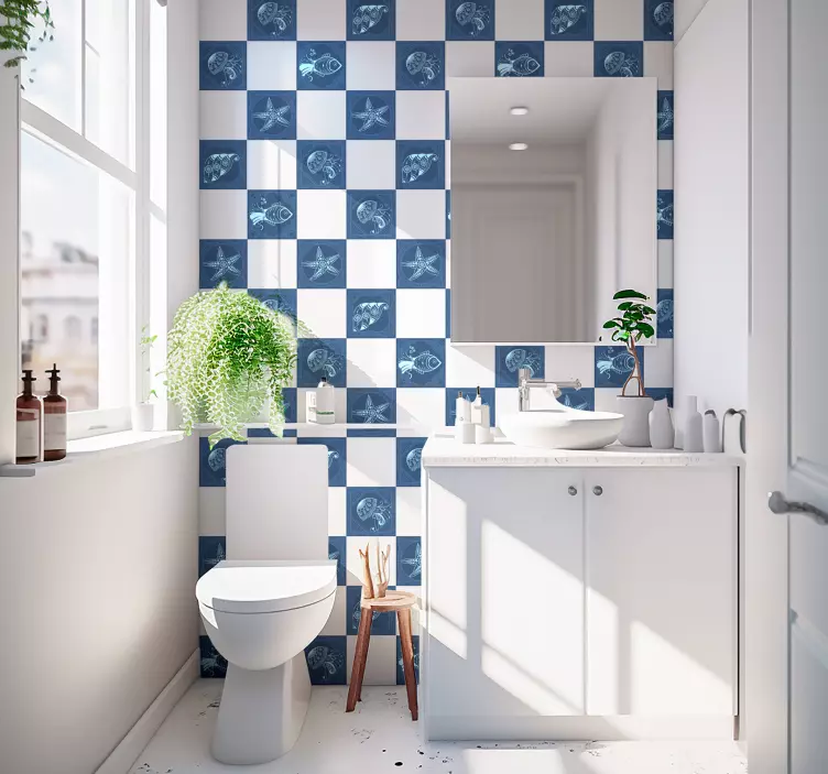 Ornamental Sea Life TILES tile sticker - TenStickers