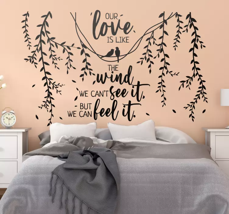 Our love is like a wind phrase  love sticker - TenStickers