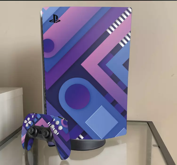 Overlapping forms background PS5 decal - TenStickers