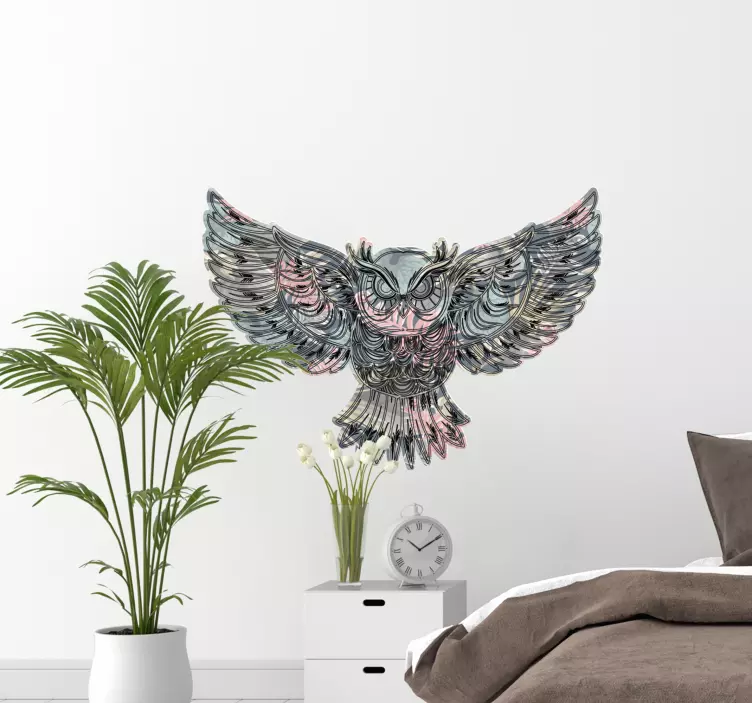 Owl with forest soul bird wall sticker - TenStickers