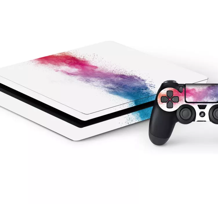 Paint splatter gradient ps4 sticker - TenStickers